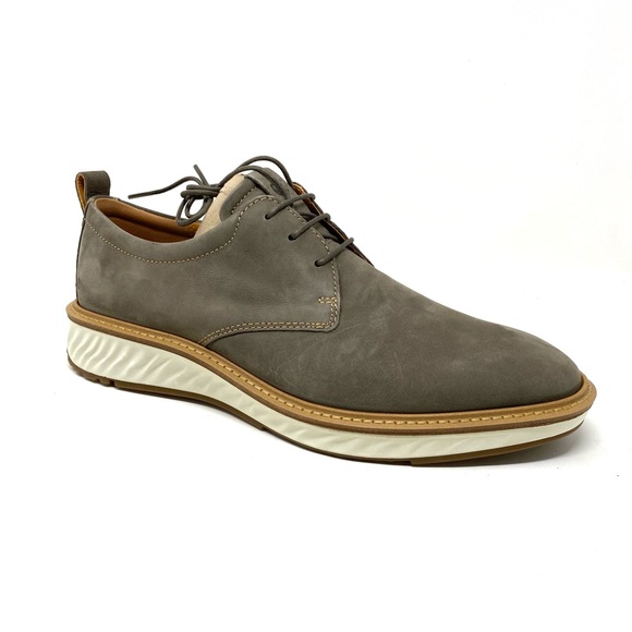 ECCO ST.1 Hybrid Derby Dark Clay Leather Dress Shoe Comfort Oxford Modern
